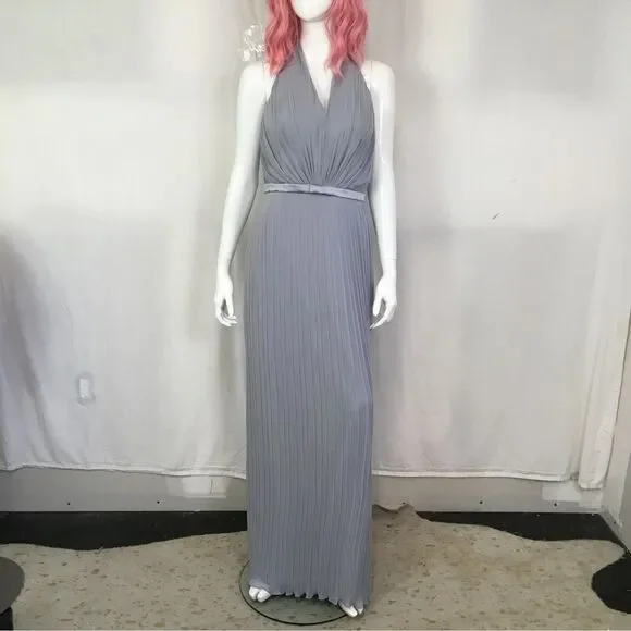 dessy platinum bridesmaid dresses Bling Straps Chiffon A Line Bridesmaid Dress – Chicago Bridal Store Company main image 0